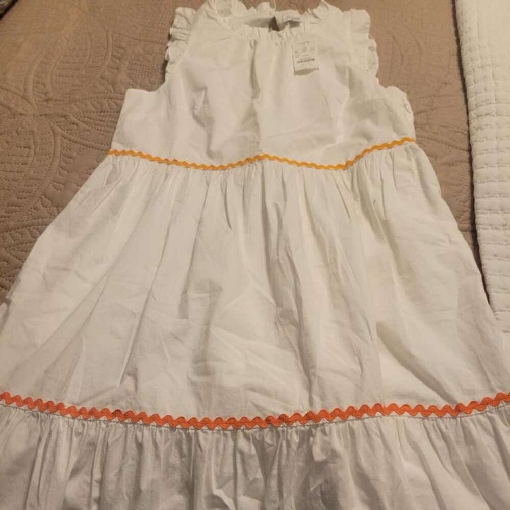NWT J. Crew Tiered Midi Ruffle Dress with Rickrack Trim Womens Sz 2 MSRP $90